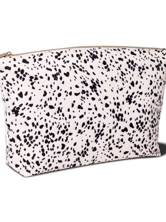 Large Spot Cosmetic Pouch In White And Black